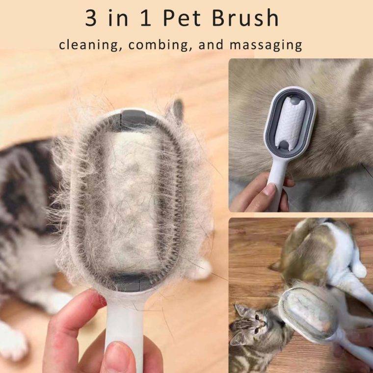 2 In-1 Cat Grooming Sticky Brush With Water Tank - Image 16