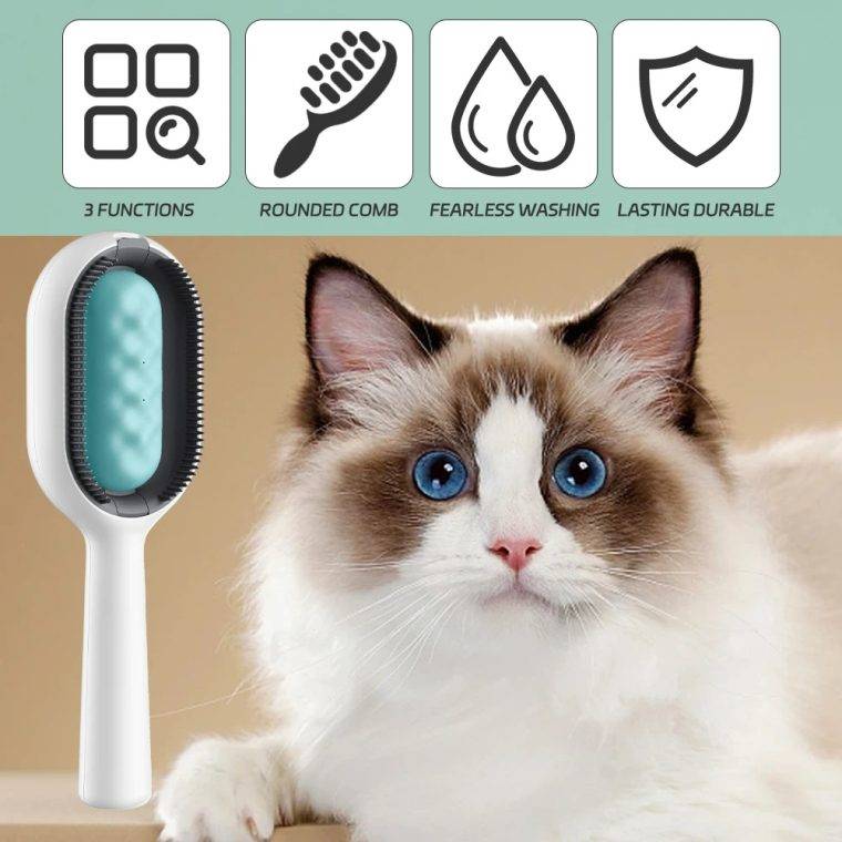 2 In-1 Cat Grooming Sticky Brush With Water Tank - Image 8