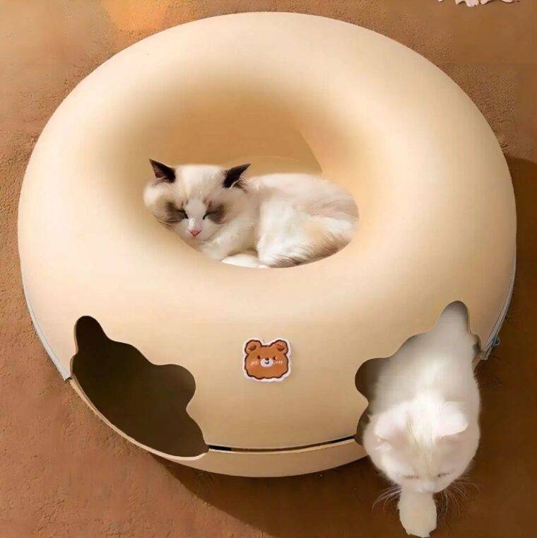 Cozy 2-in-1 Cat Tunnel Bed – Ultimate Play & Rest Haven for Your Feline!